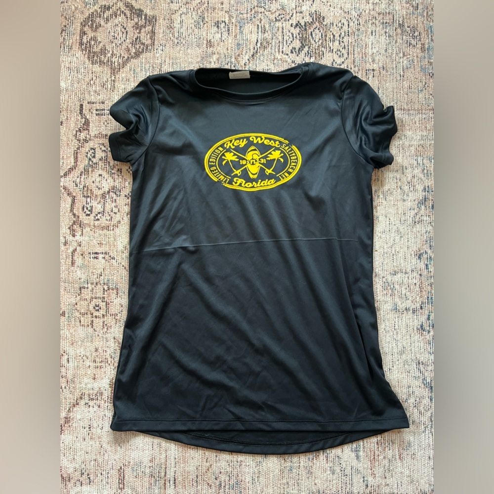 Key West Florida Black Tee with Yellow Graphic